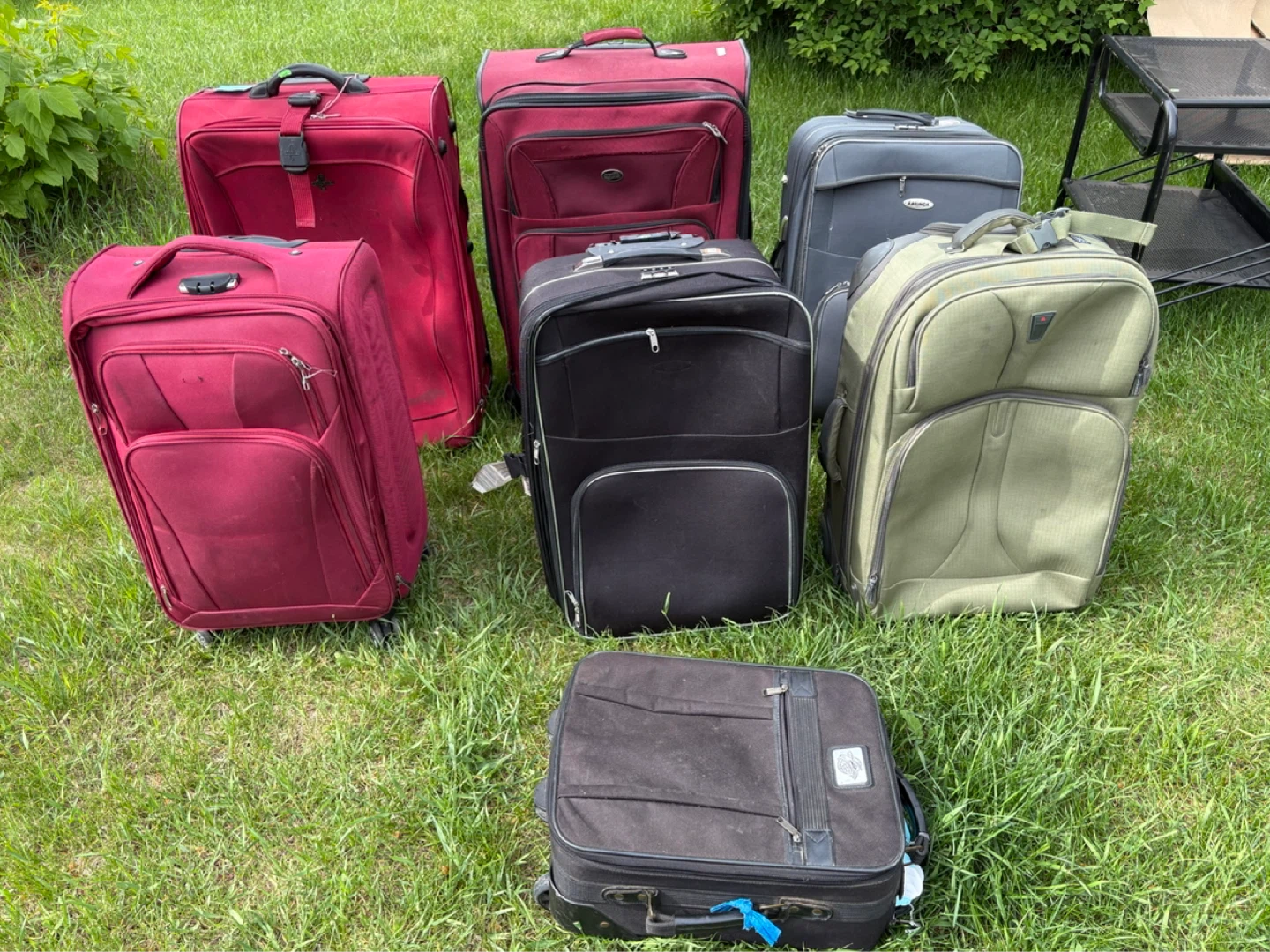 Lot of 6 Various Luggage Suitcases