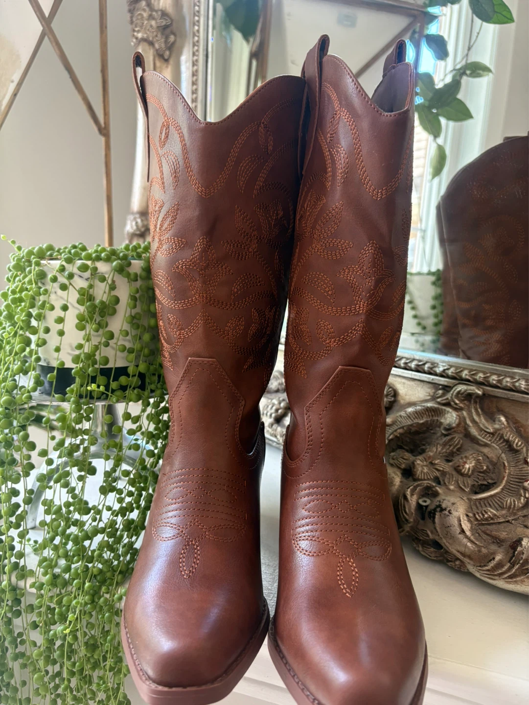 Brown Cowboy Boots - Size 7
