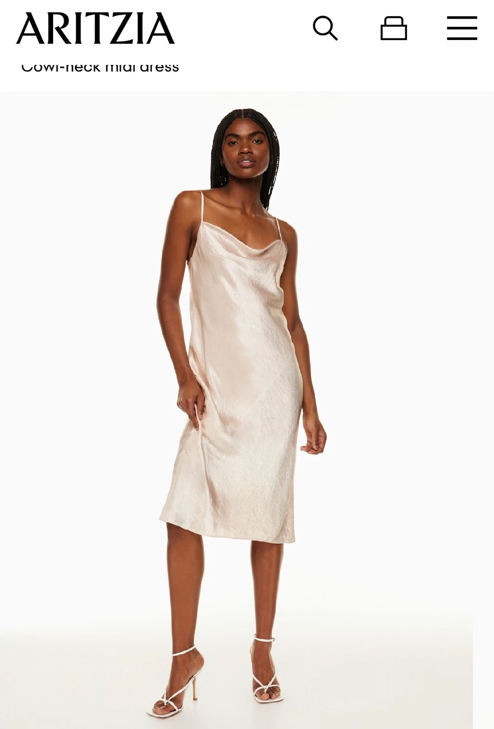 Aritzia Model Satin Midi Dress - Small