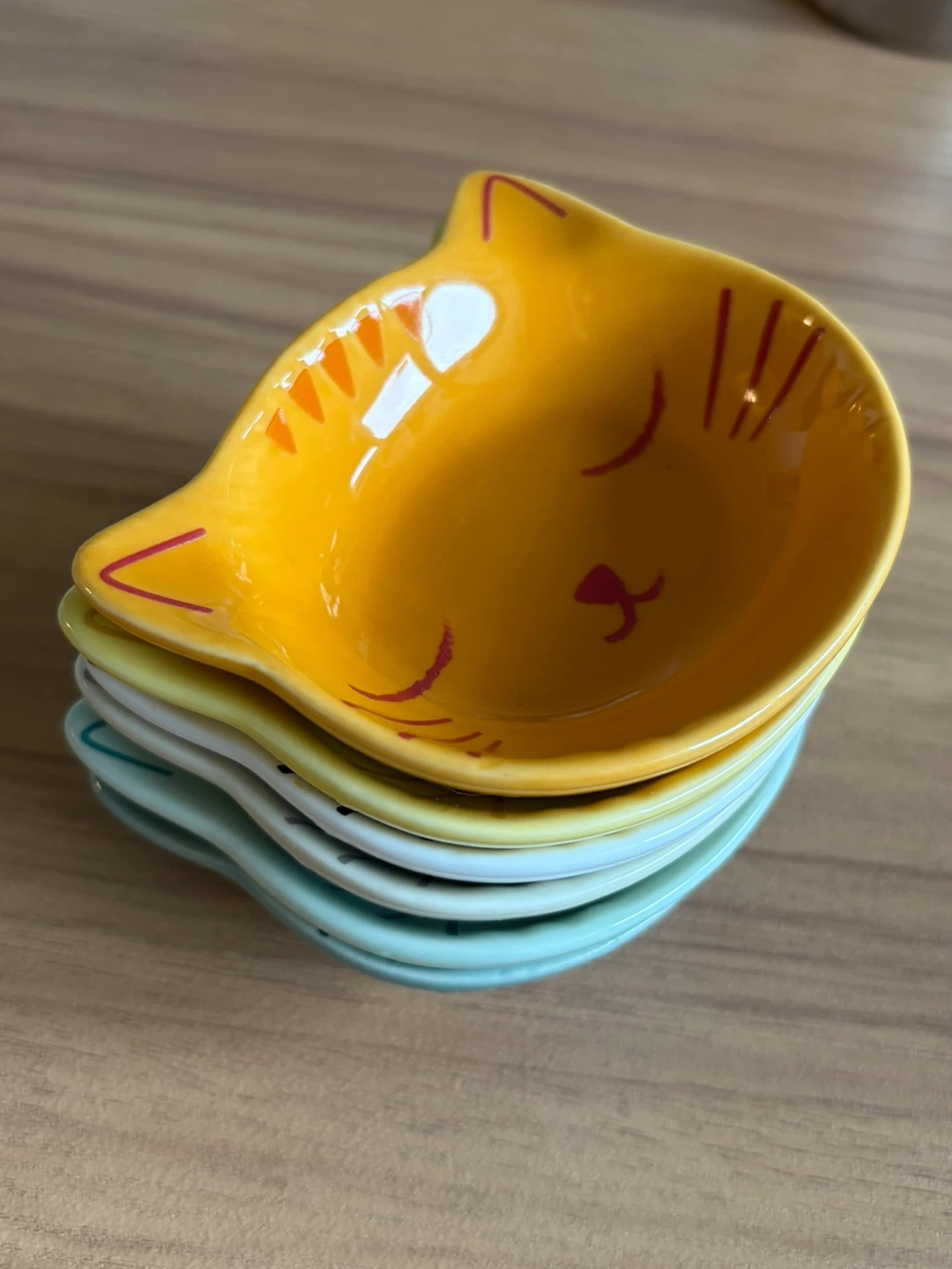 Set of 6 Cat Face Ceramic Small Dishes - photo 2