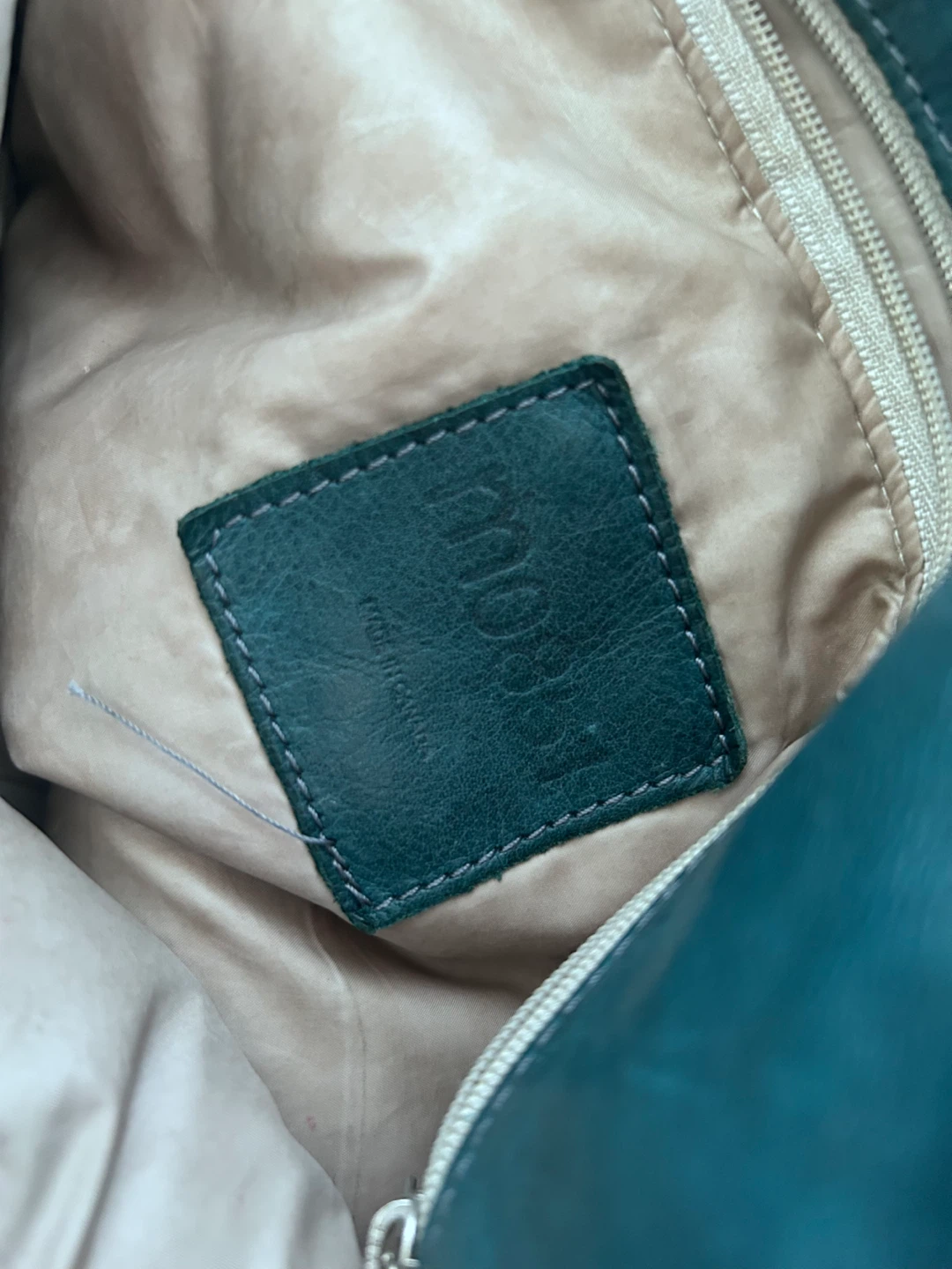 Blue Leather Tote Bag m0851 - photo 3