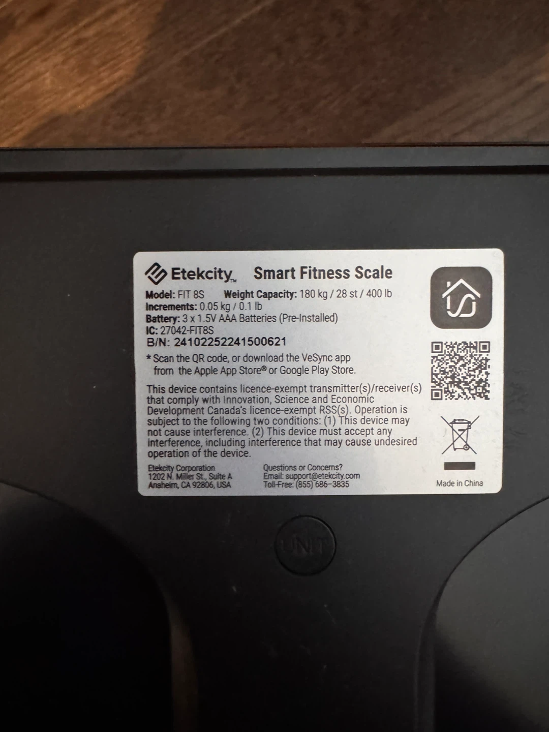 Etekcity Smart Fitness Scale - photo 3