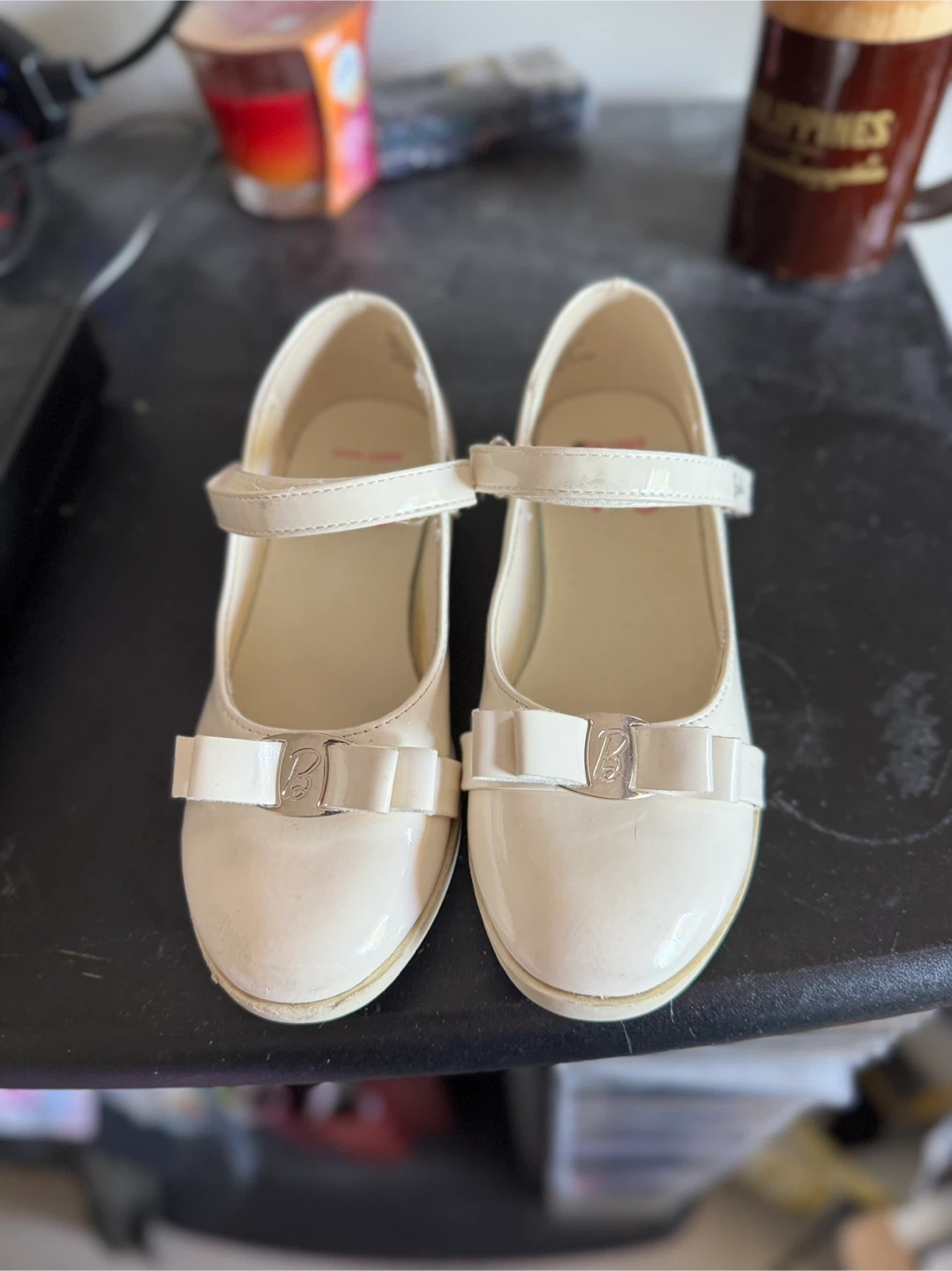 White Barbie Shoes with Bows Size 12