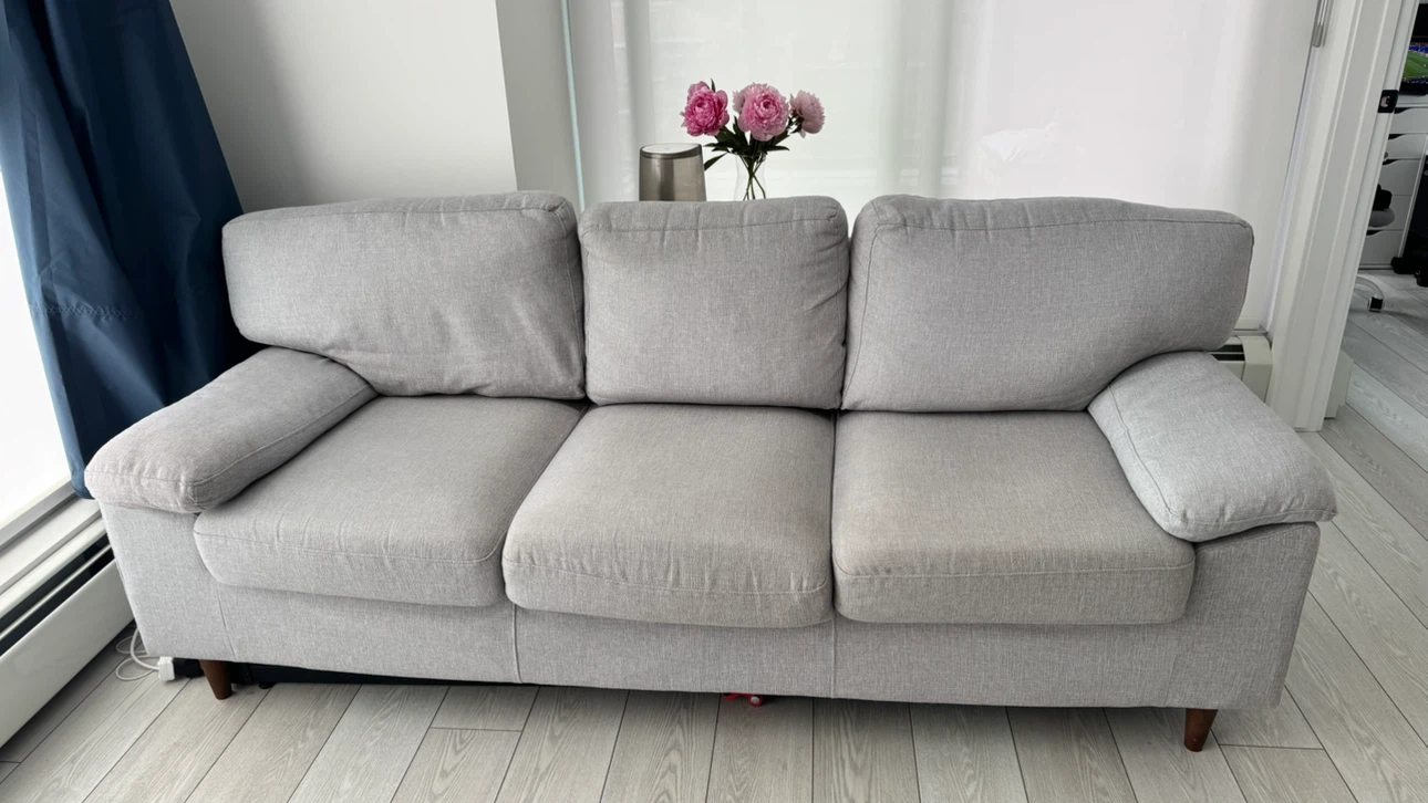 Light Grey Fabric Sofa and Armchair Set - photo 2