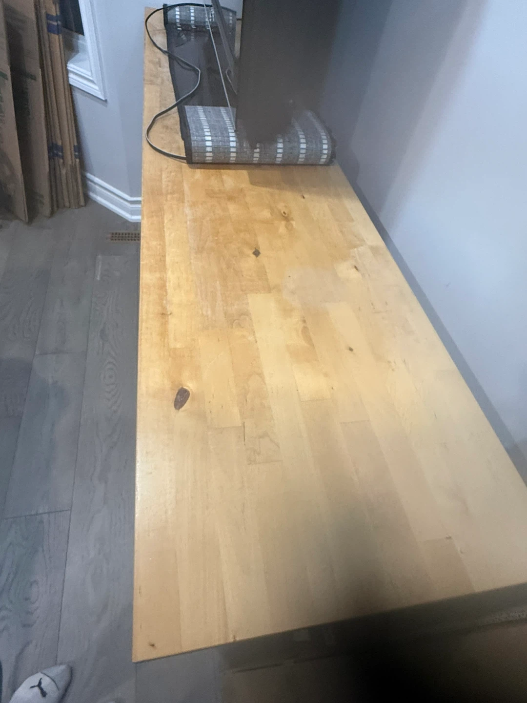 Wooden TV Stand with Shelves and Drawers - photo 2