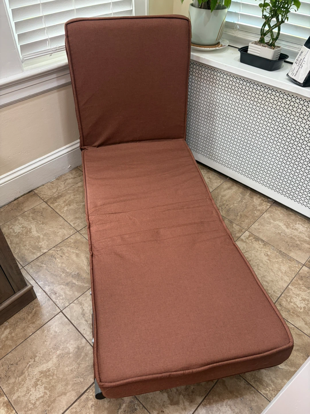Brown Convertible Chair/Chaise Lounge