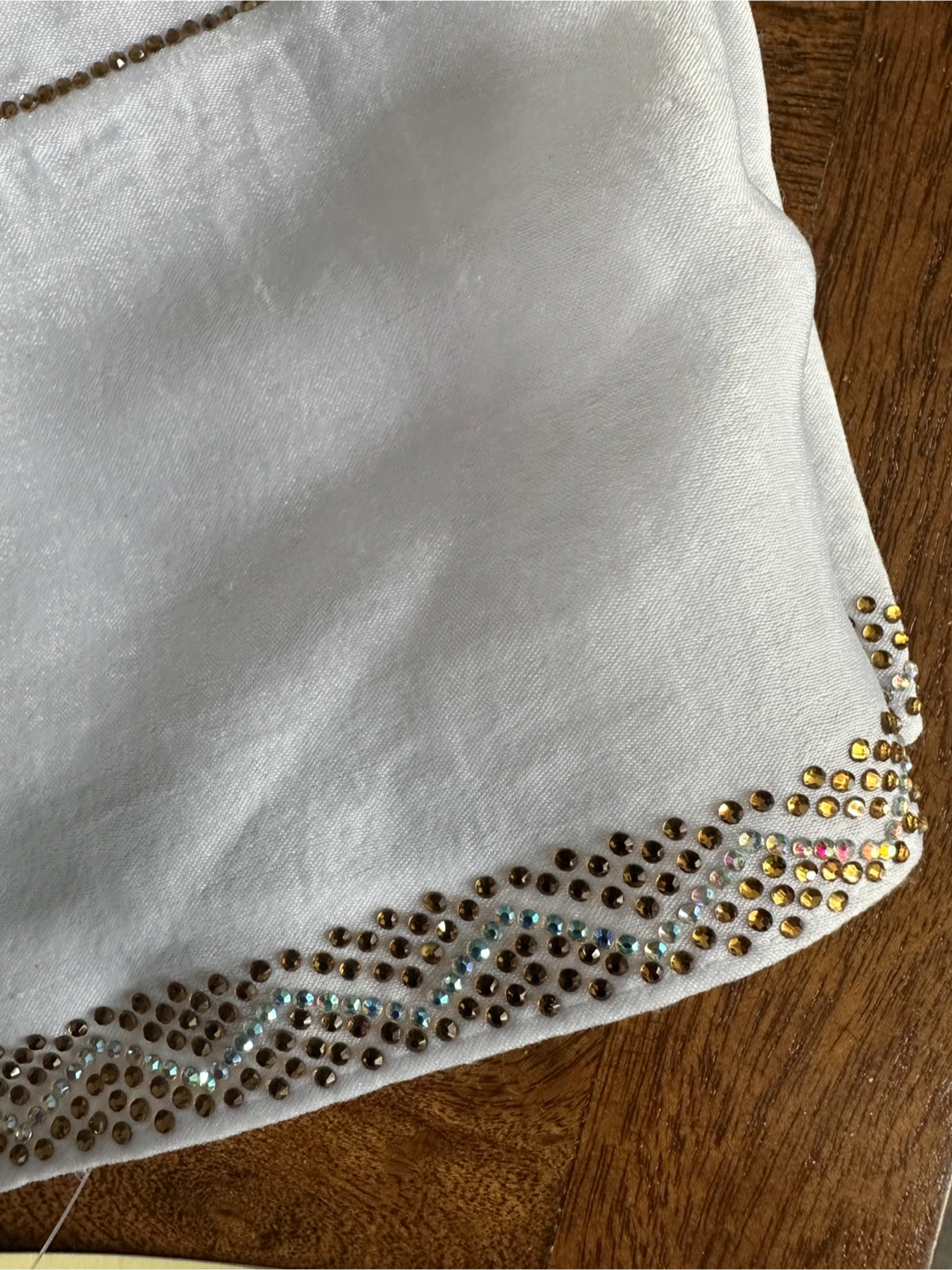 White Scarf with Gold and Silver Embellishments