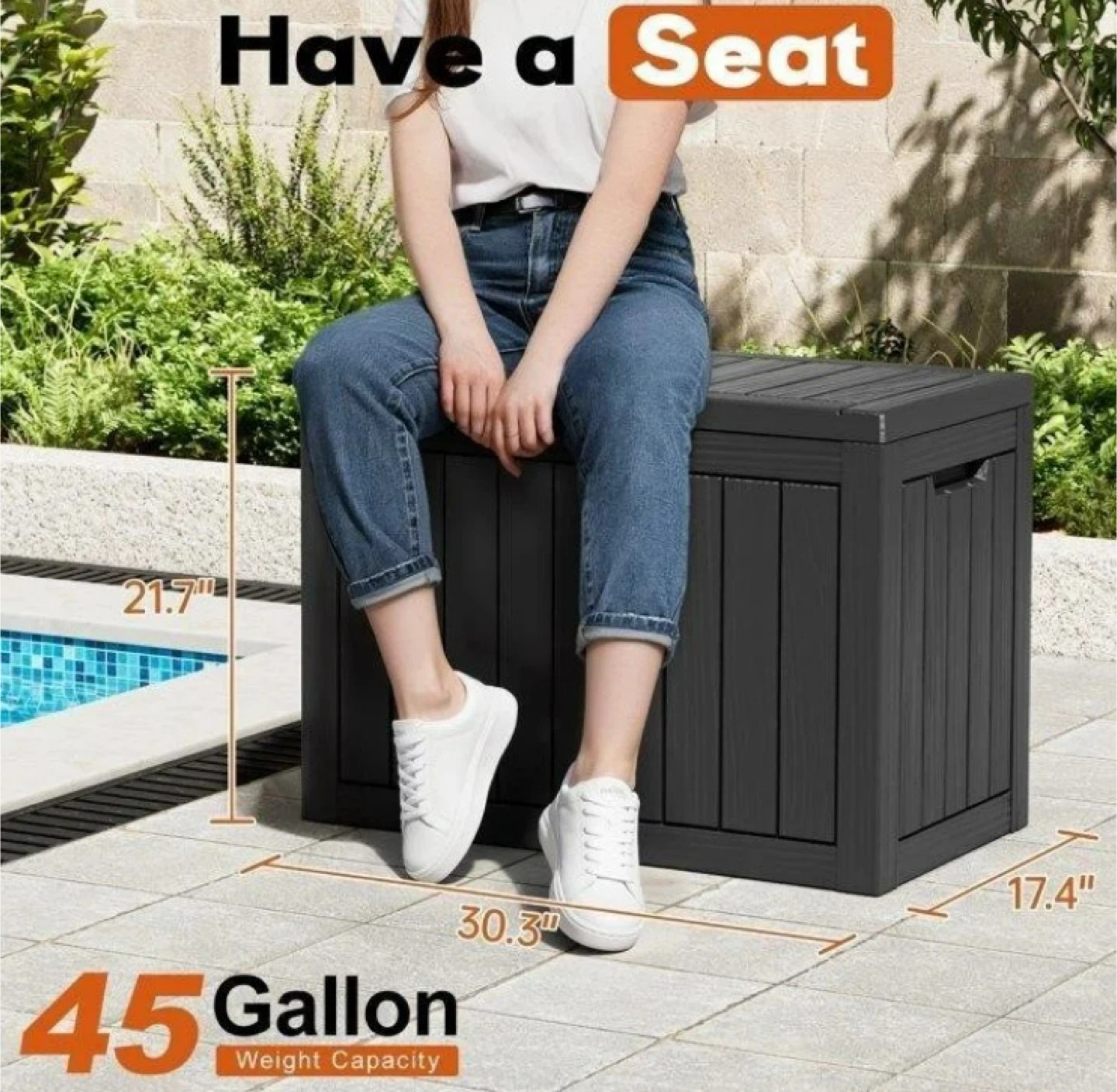 Outdoor Storage Deck Box - 45 Gallon - photo 2