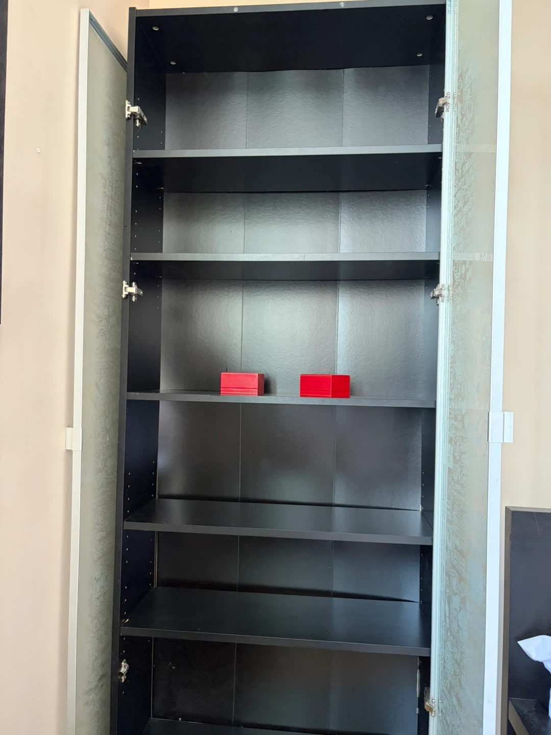 Black luxury Wardrobe with Decorative Door