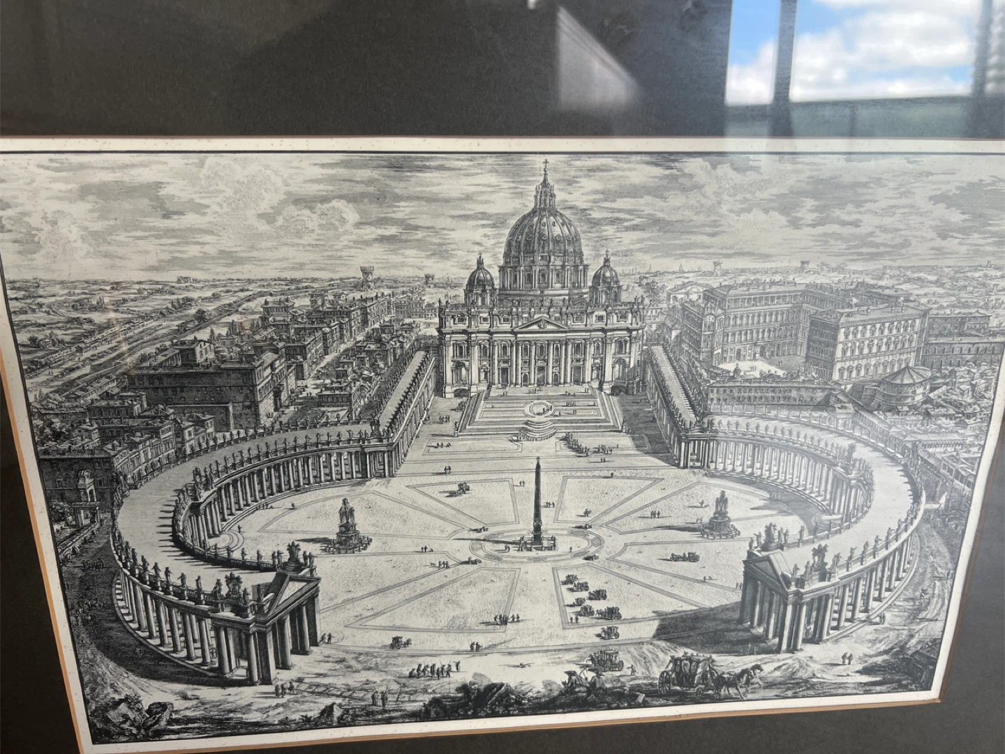Framed Engraving Print of St. Peter's Square - photo 2