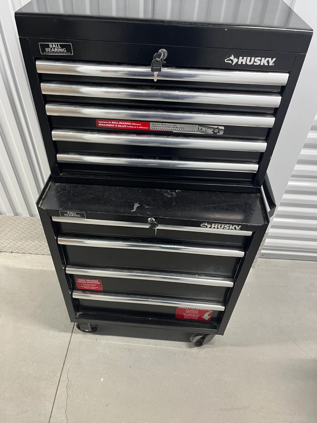 Black Husky Rolling Tool Chest with Keys