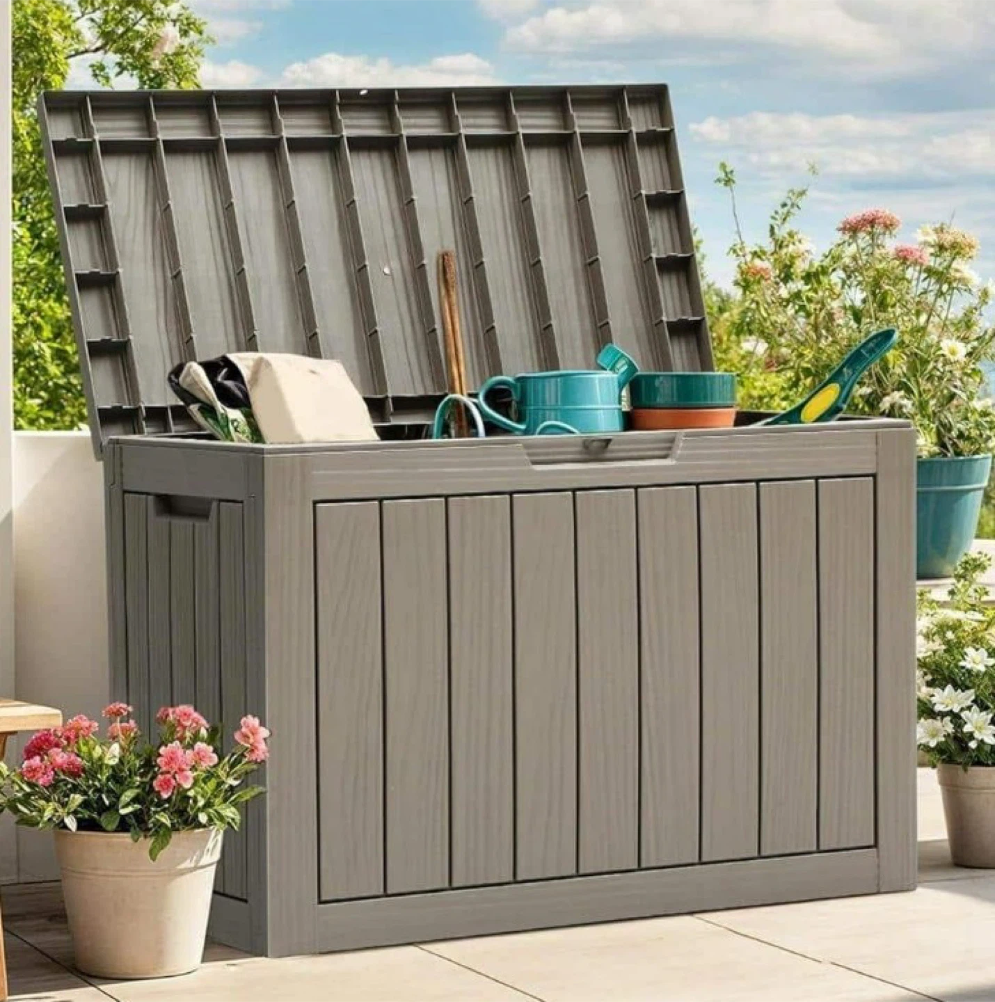 Grey Outdoor Storage Box - 45 Gallon - photo 2