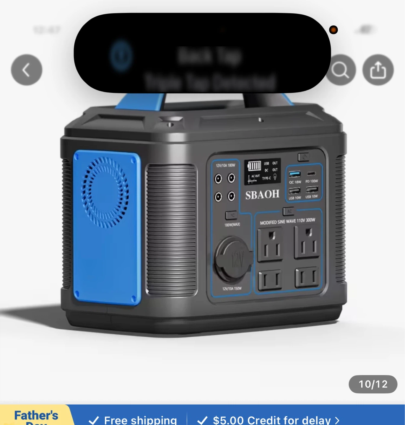 SBAOH Modified Sine Wave Portable Power Station 300W