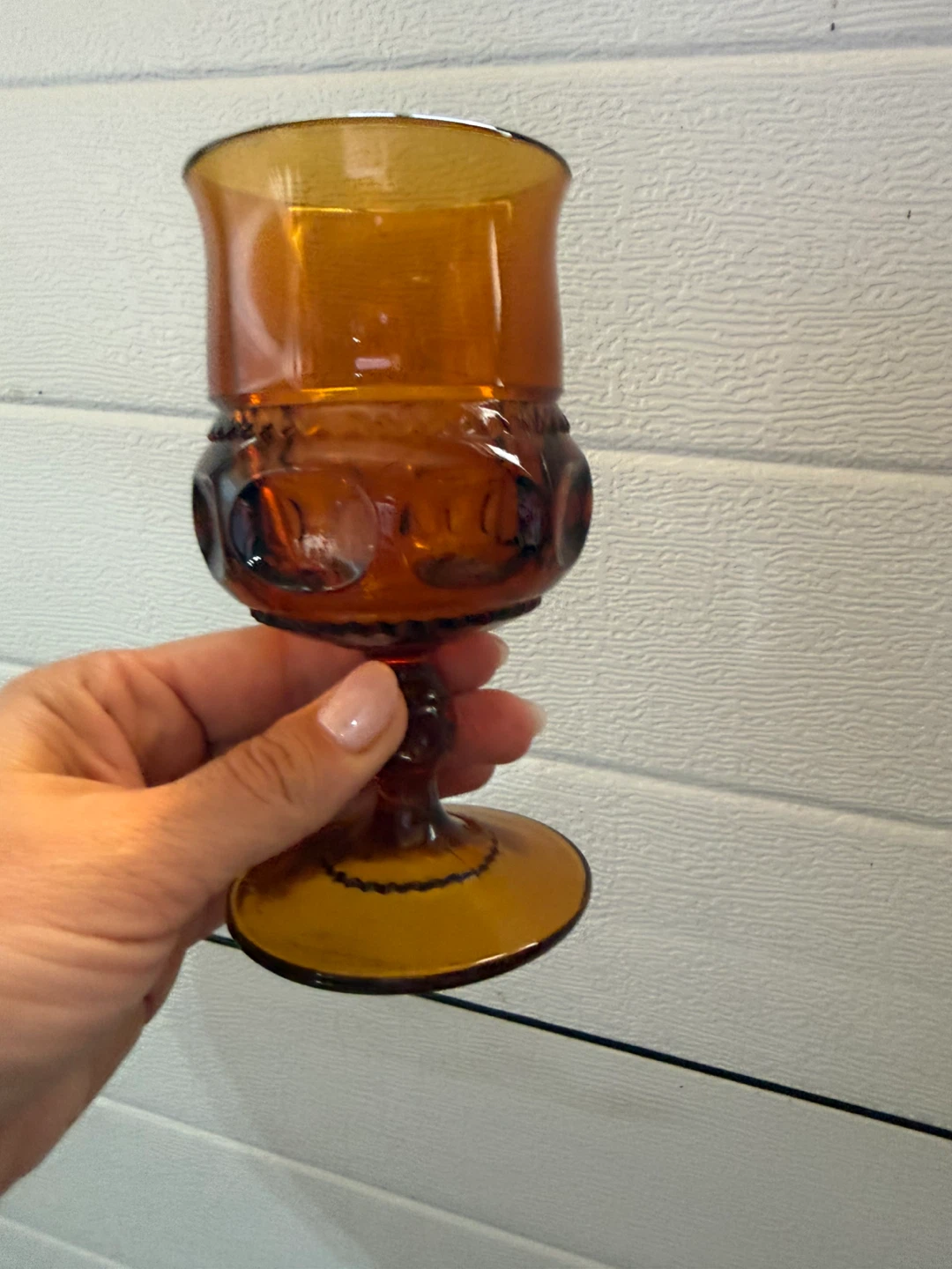 Amber Glass Goblets (4)