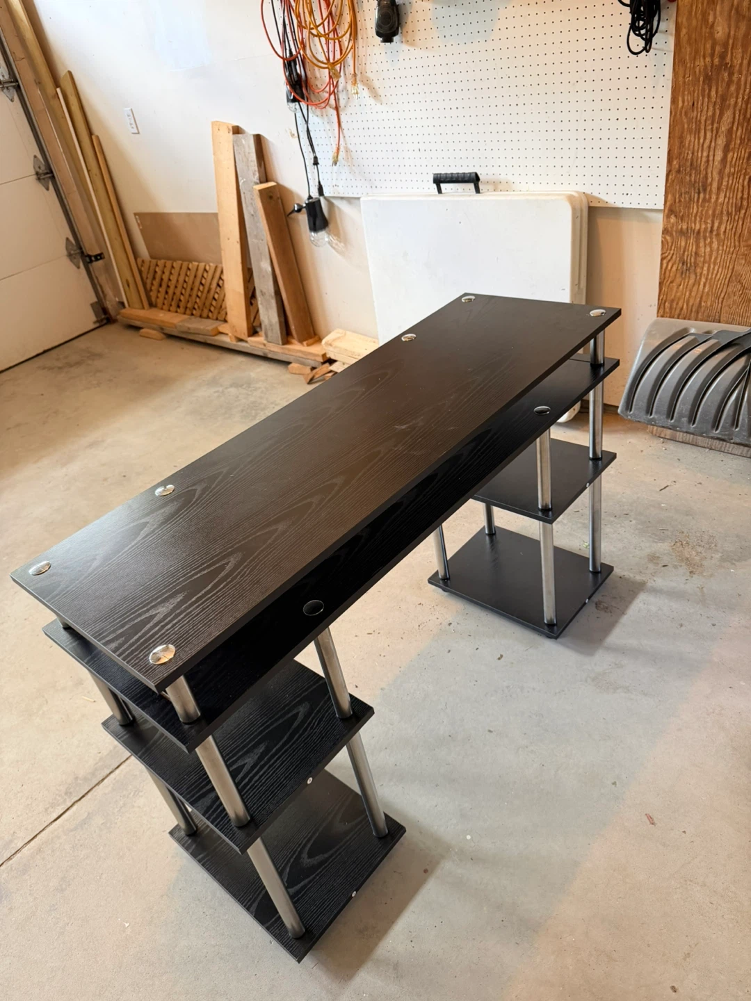 Black 3-Tier Modern Desk