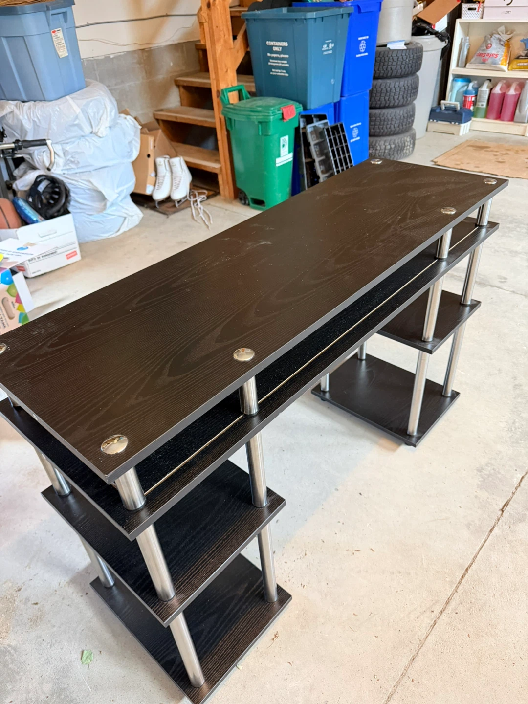 Black 3-Tier Modern Desk - photo 3