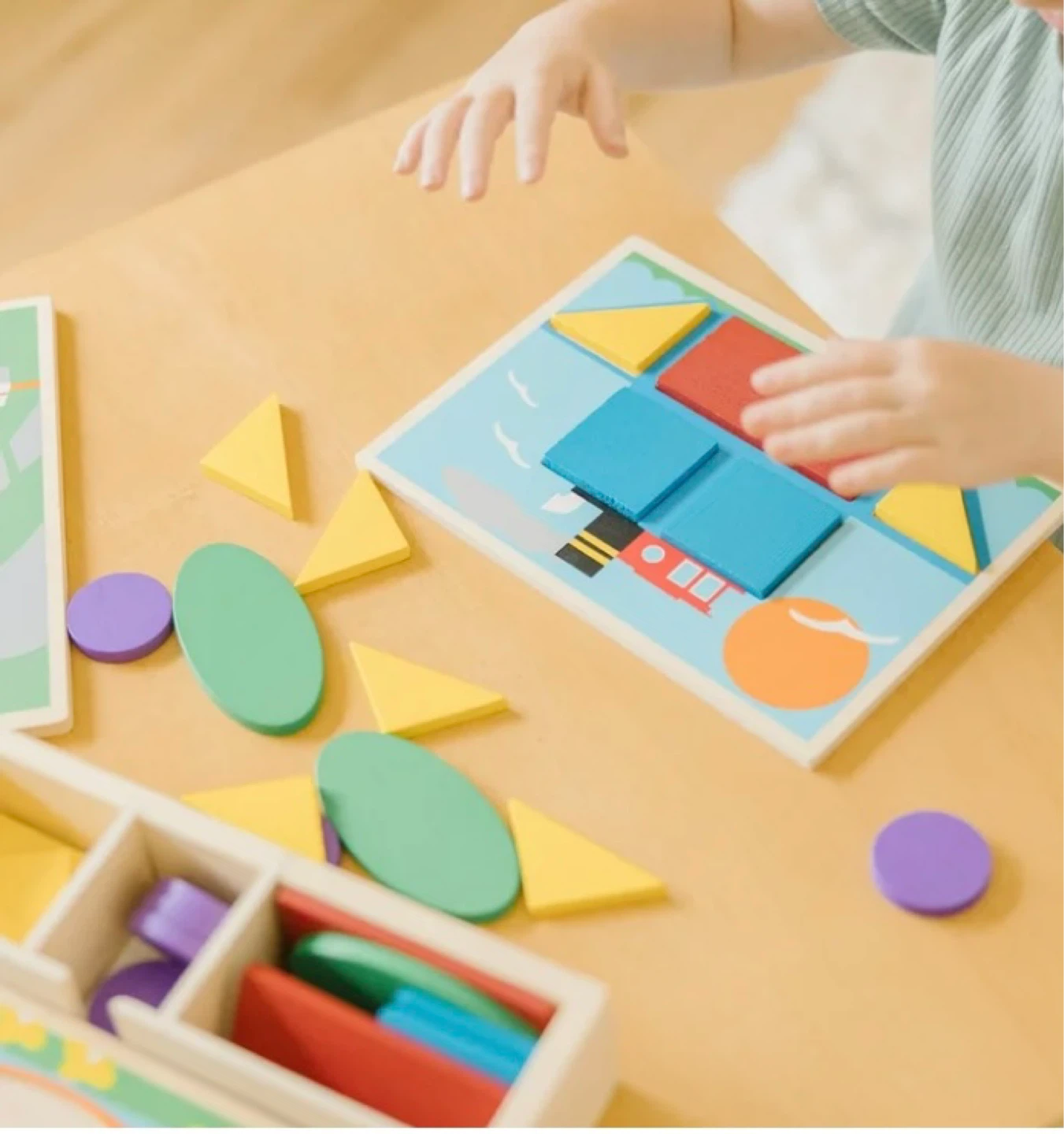 Melissa & Doug Wooden Pattern Blocks Educational Toy Puzzle - photo 4