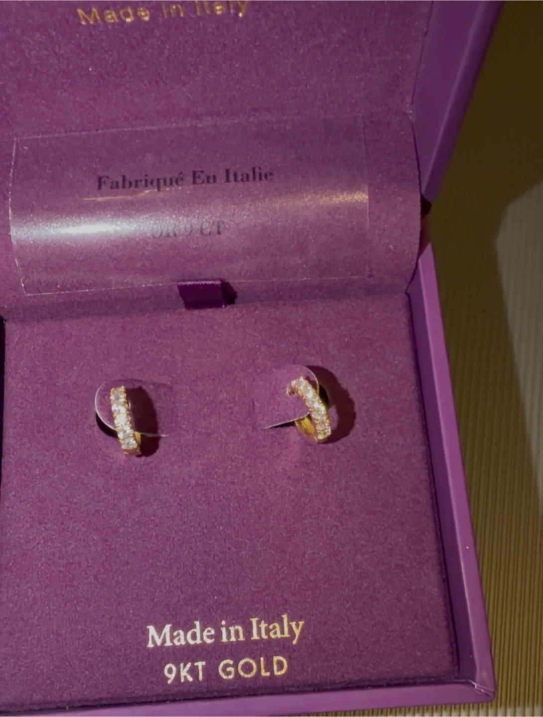 Brand New 9K Italian Gold Earrings - photo 2