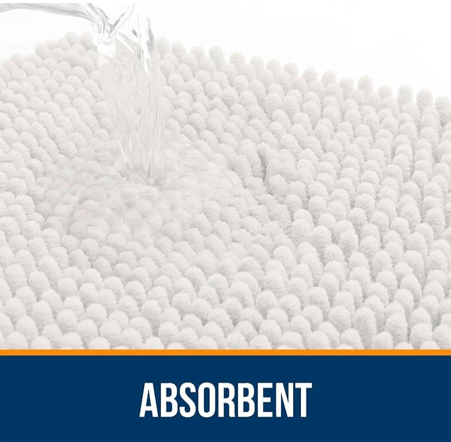 Soft Chenille Bath Mat - Machine Washable - photo 3