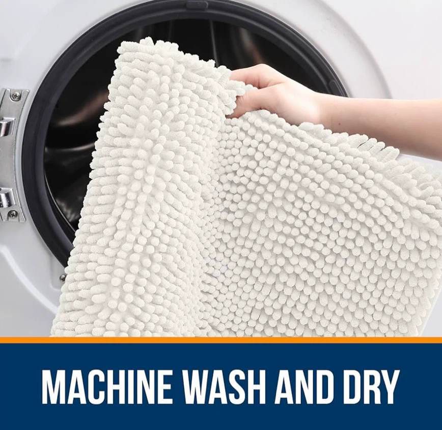 Soft Chenille Bath Mat - Machine Washable - photo 4