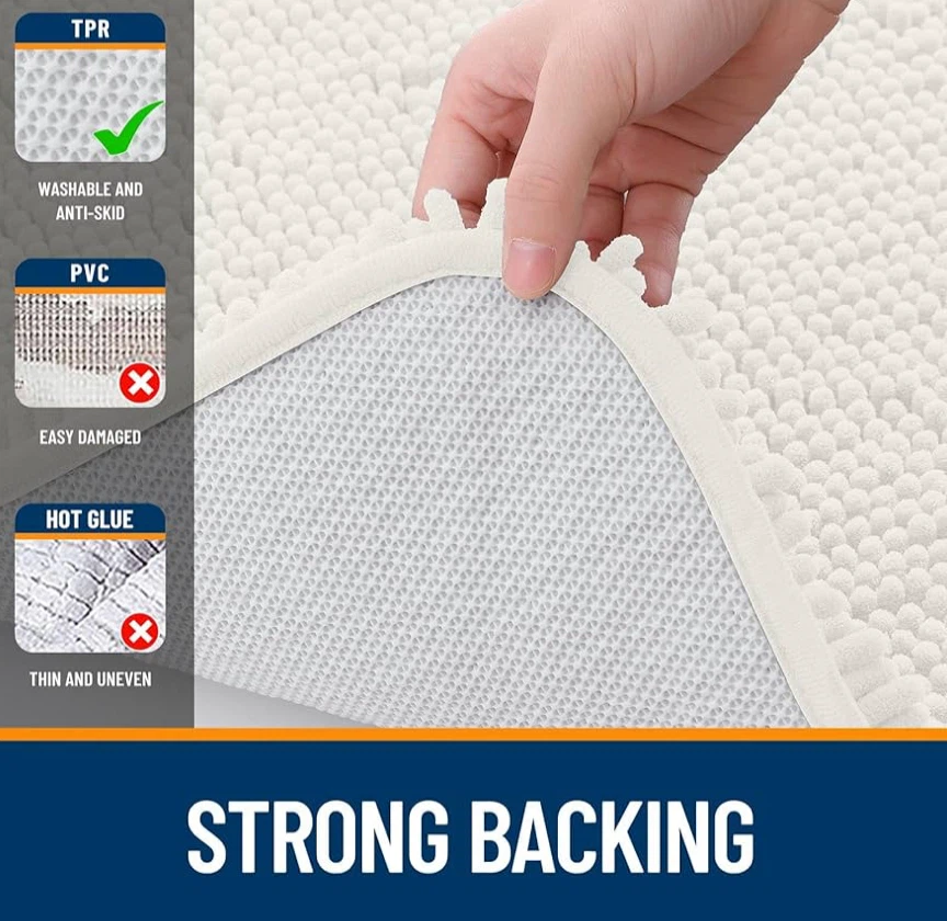 Soft Chenille Bath Mat - Machine Washable - photo 5