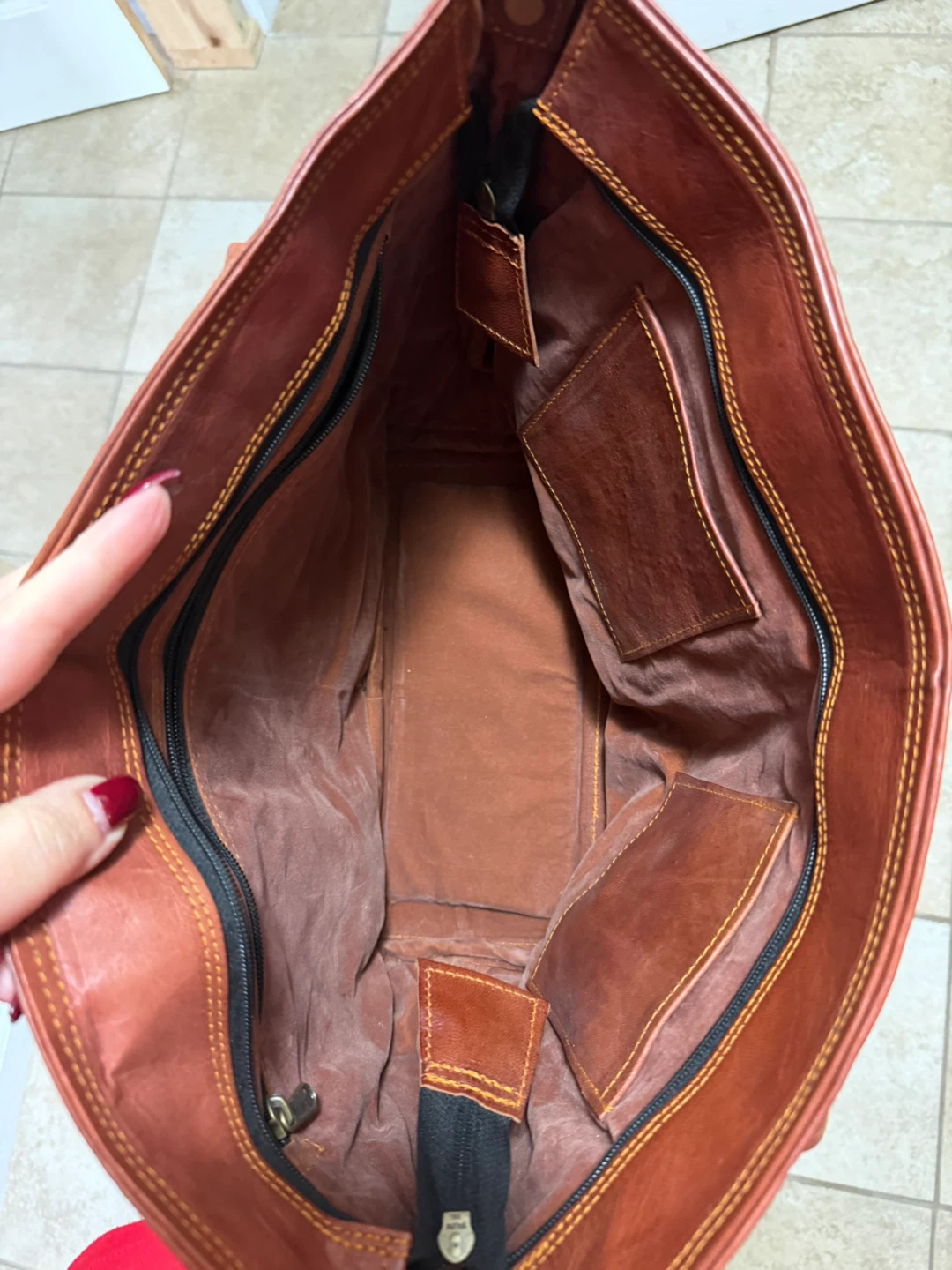Brown Leather Tote Bag - photo 3