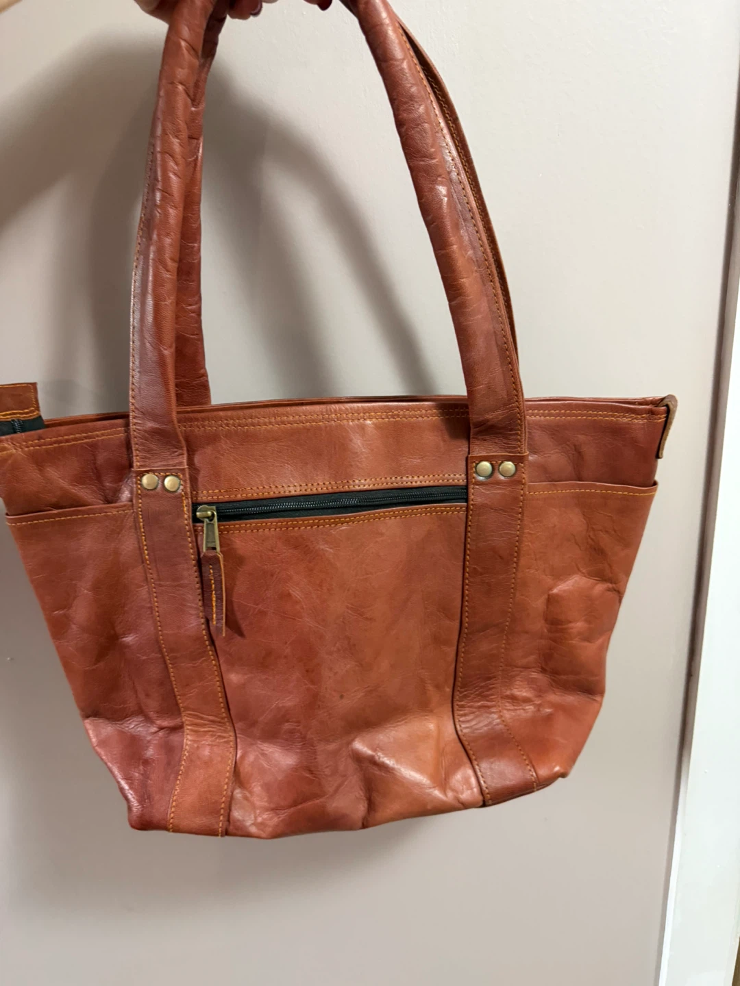 Brown Leather Tote Bag - photo 2