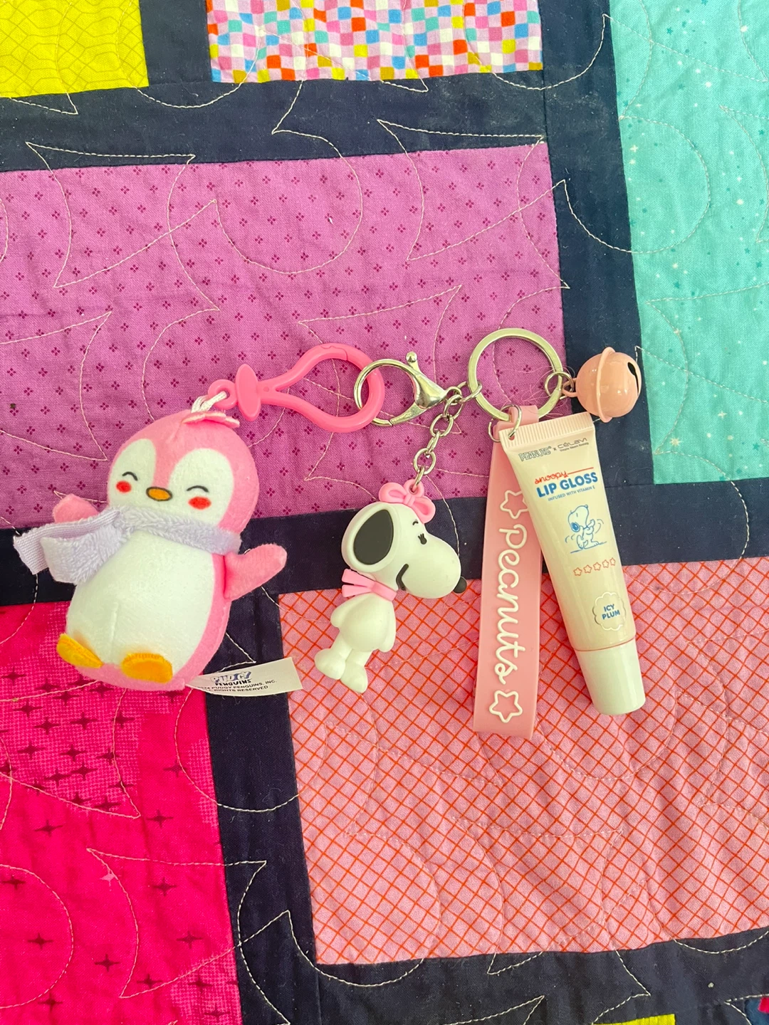 Peanuts Snoopy & Penguin Keychain with Lip Gloss
