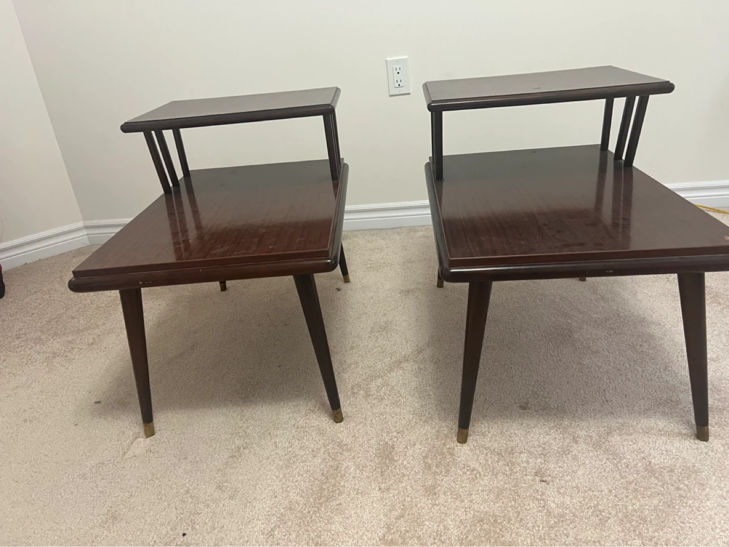 Vintage Two-Tiered End Tables (Pair)