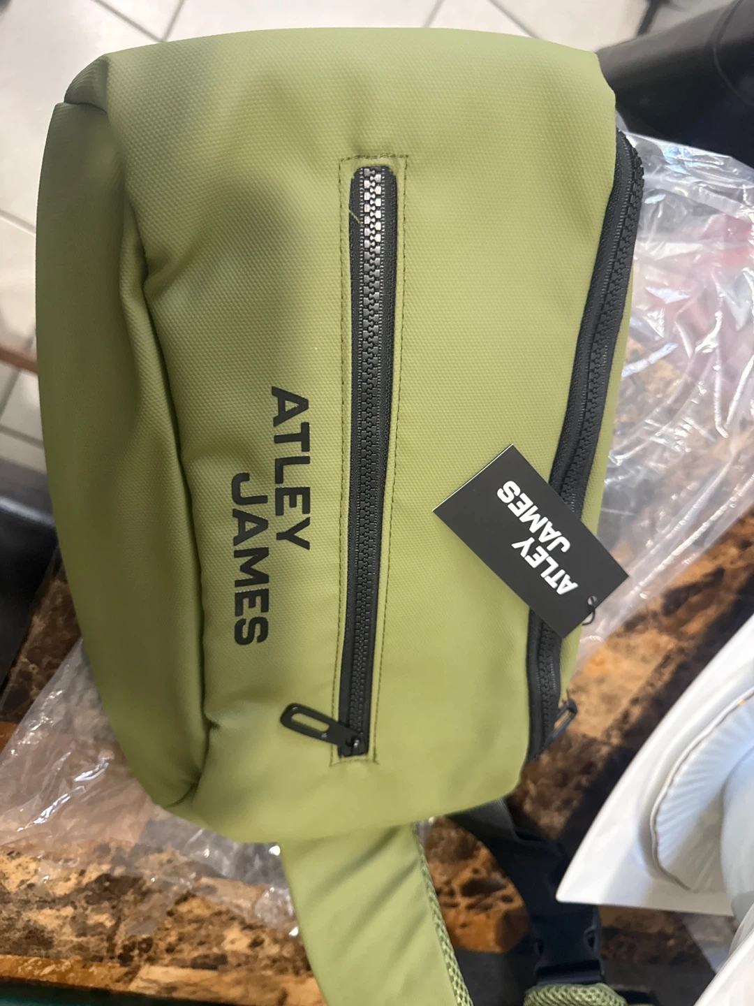 Atley James Olive Green Sling Bag