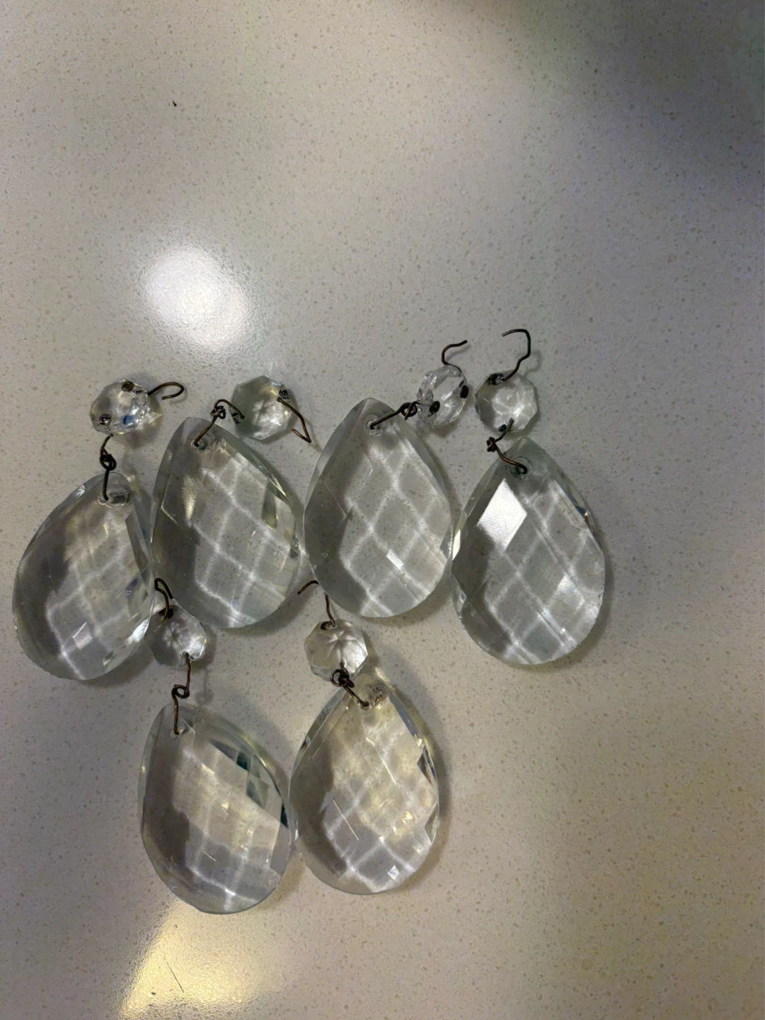 Set of 6 Clear Crystal Chandelier Pendants - photo 2