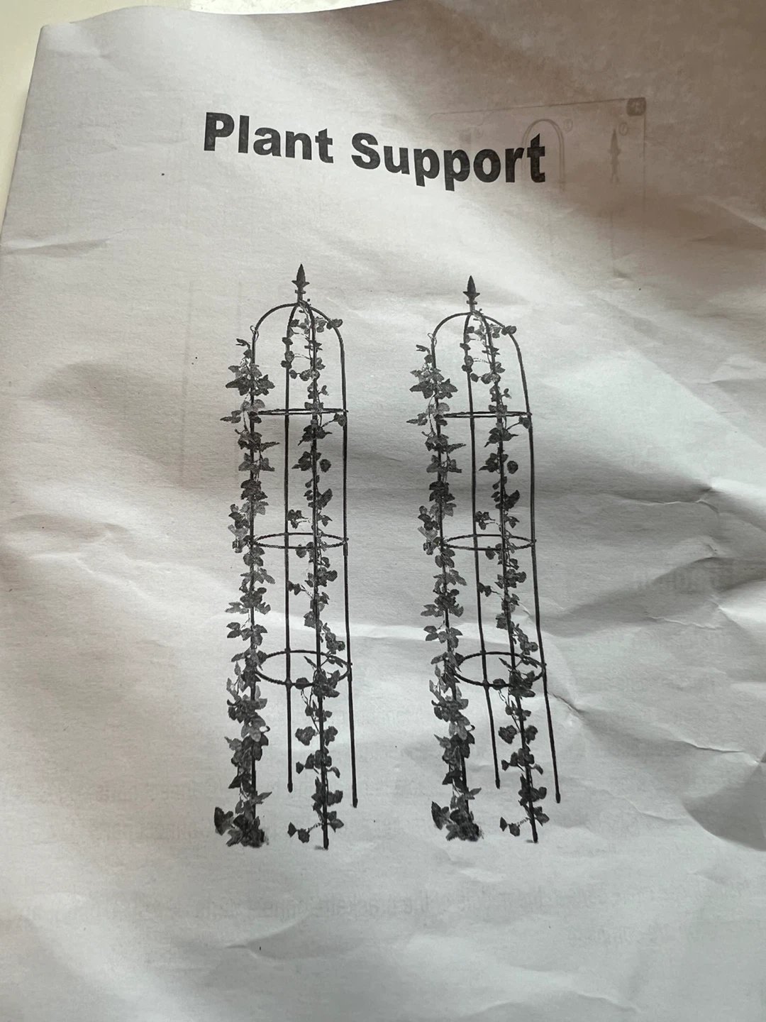 (New)Black Metal Plant Support Trellis Tower - photo 3