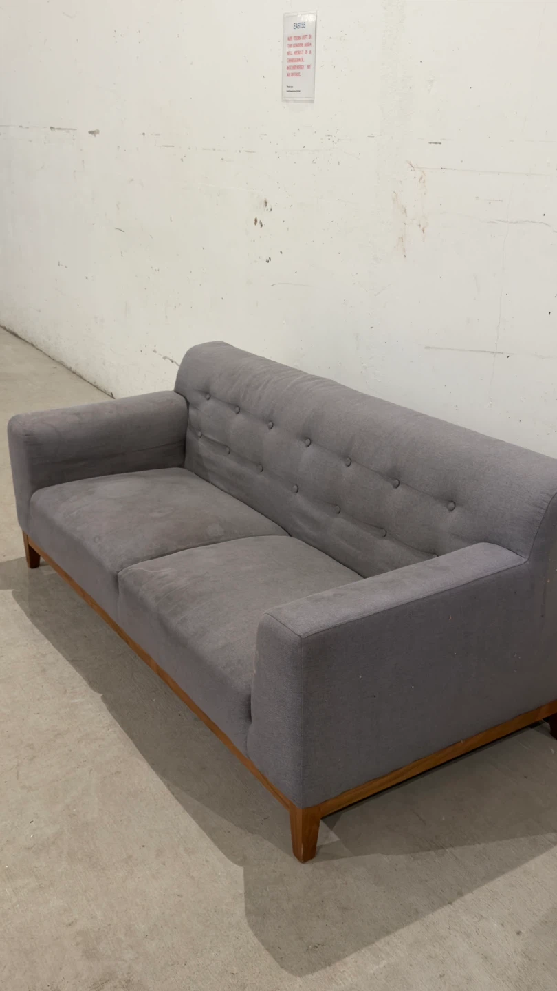 Grey Fabric Tufted Sofa - photo 3
