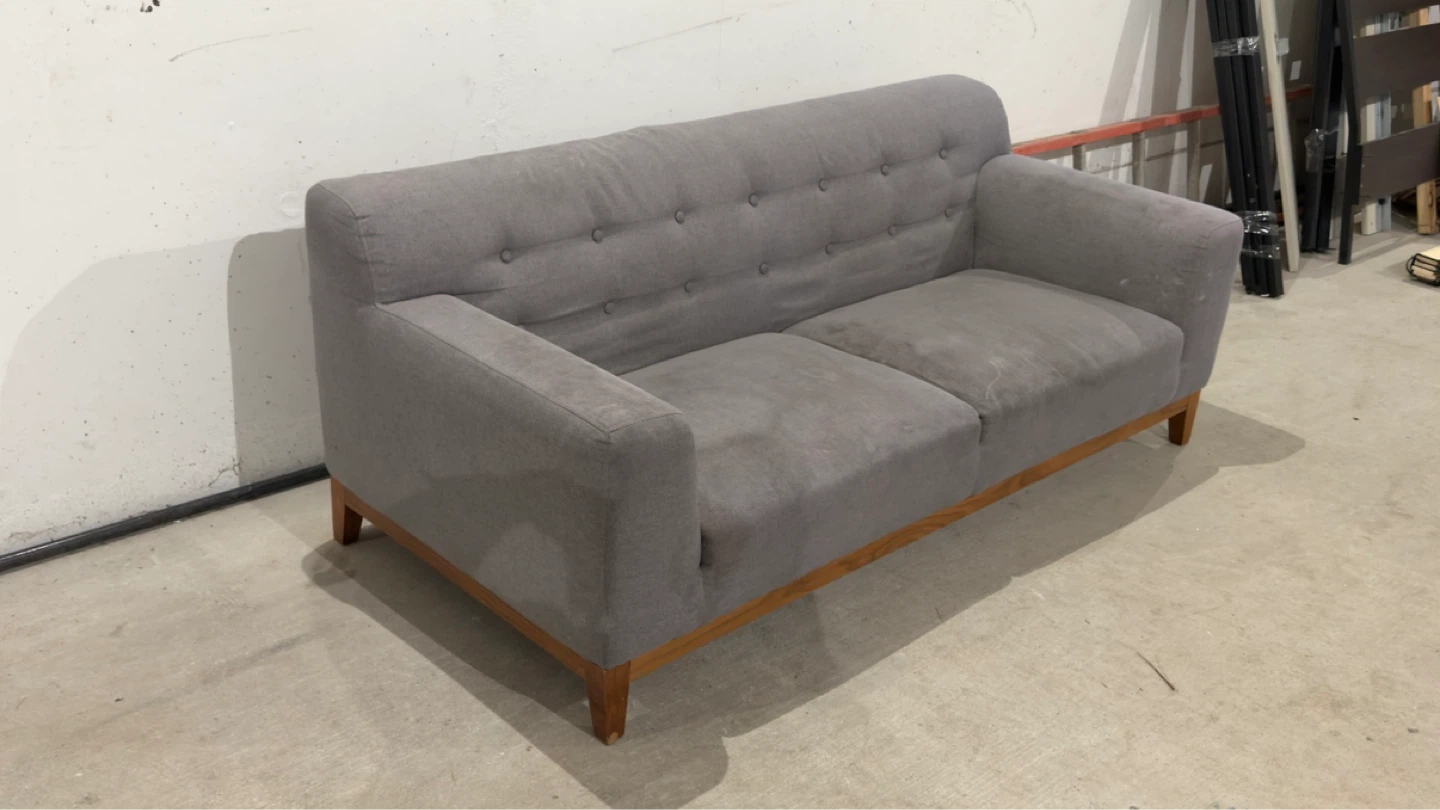 Grey Fabric Tufted Sofa - photo 2