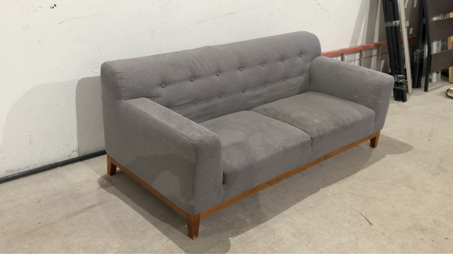 Grey Fabric Tufted Sofa