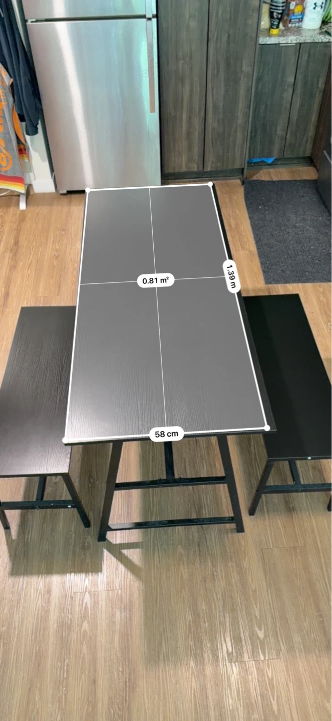 Black Dining Table with Two Benches - photo 2
