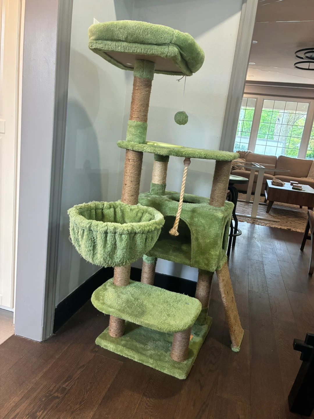 Green Cat Tree, Scratcher, Playground