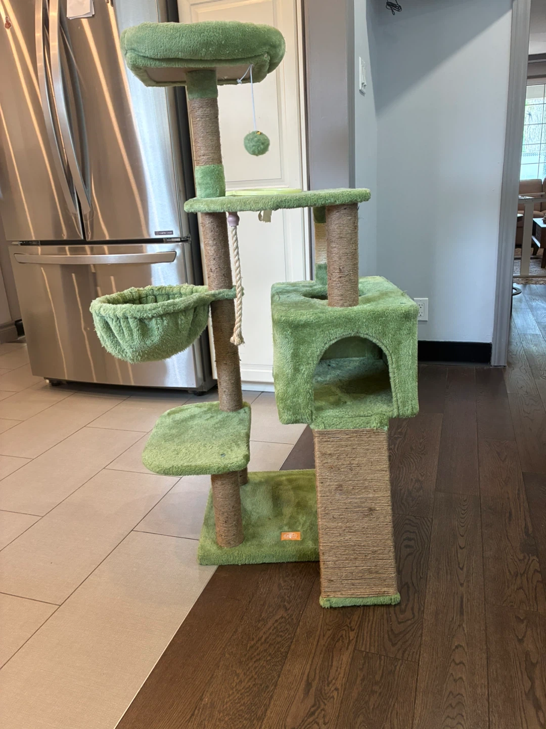 Green Cat Tree, Scratcher, Playground - photo 3