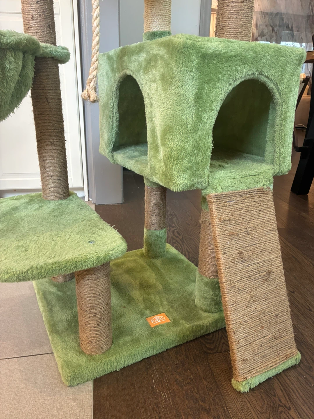 Green Cat Tree, Scratcher, Playground - photo 4