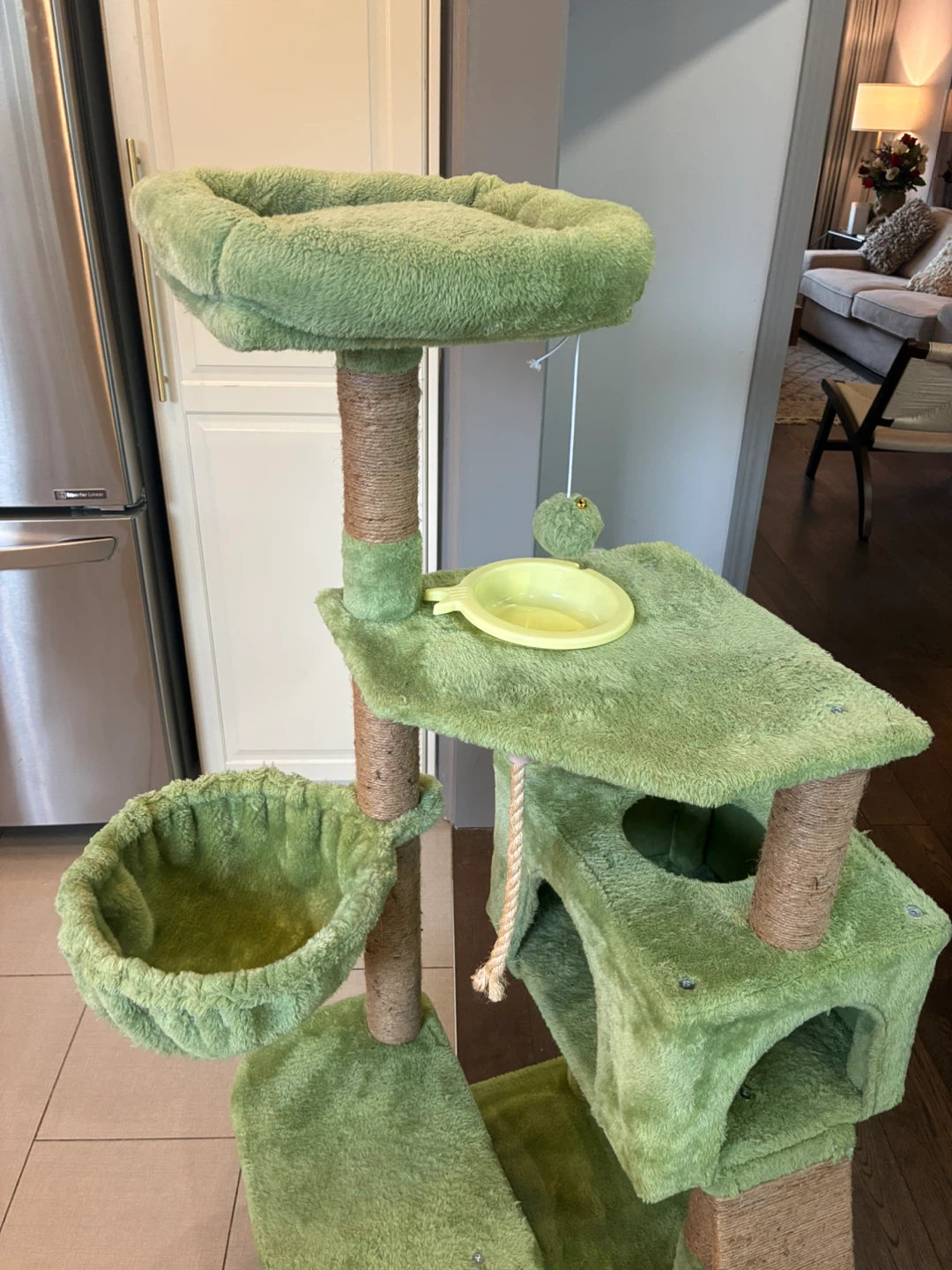 Green Cat Tree, Scratcher, Playground - photo 5