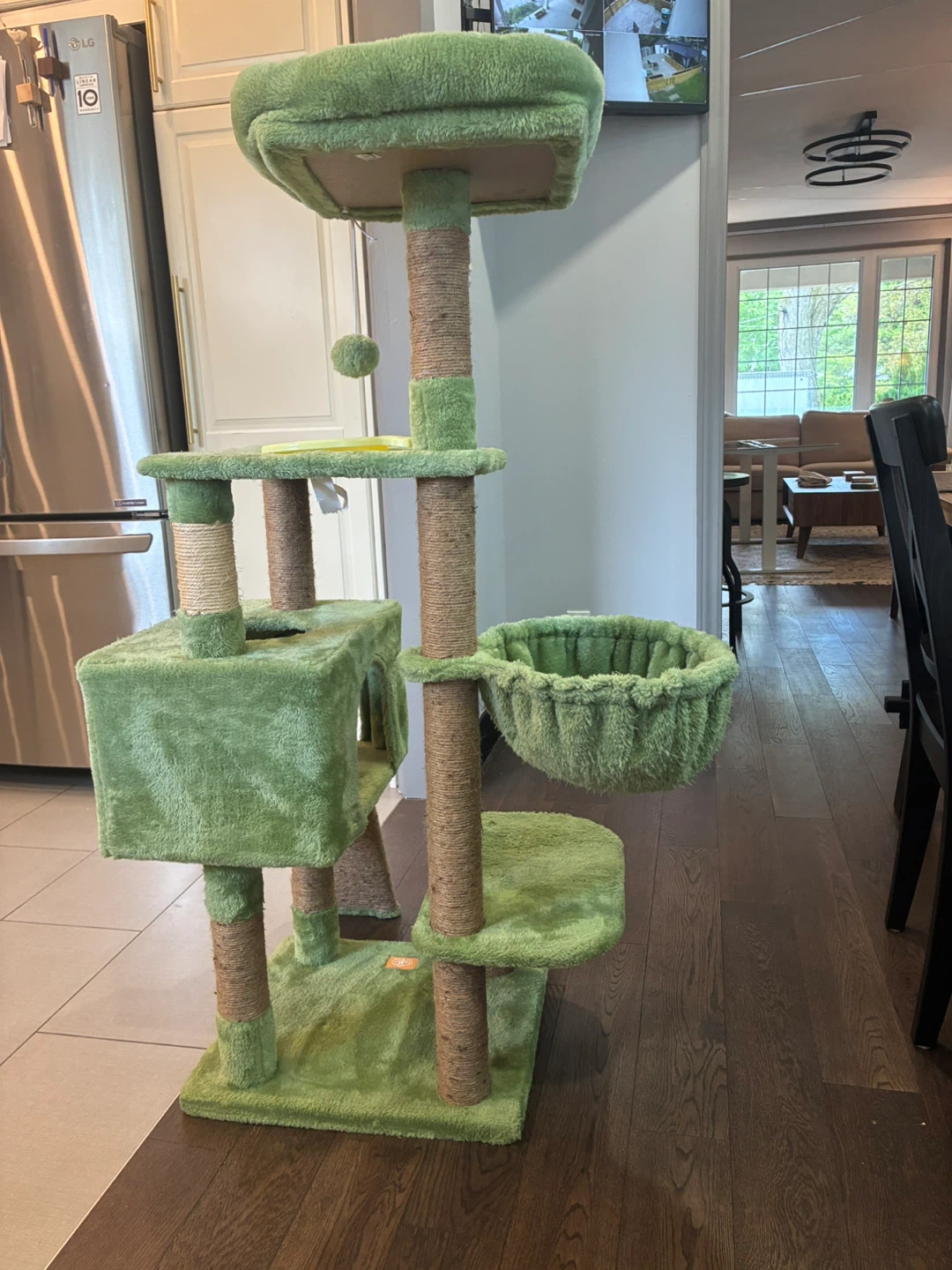 Green Cat Tree, Scratcher, Playground - photo 2