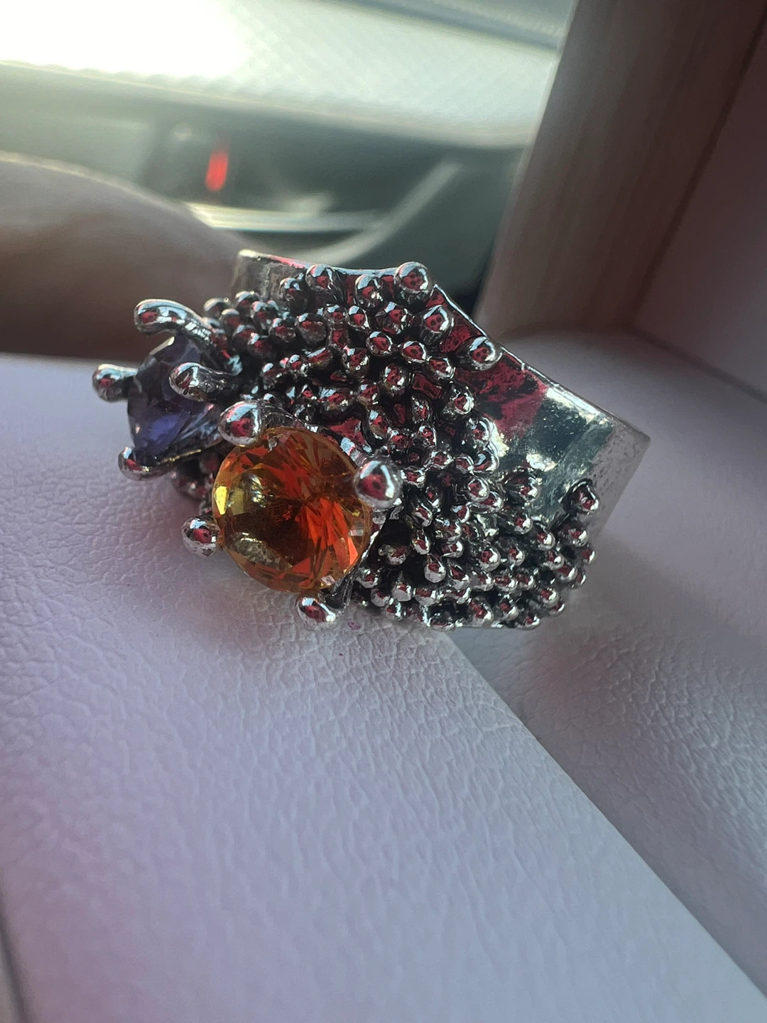 925 silver Ring with amethyst and citrine - photo 3