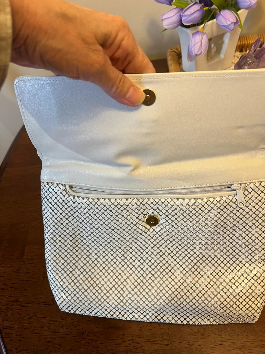 Whiting & Davis White Metal Purse - photo 3