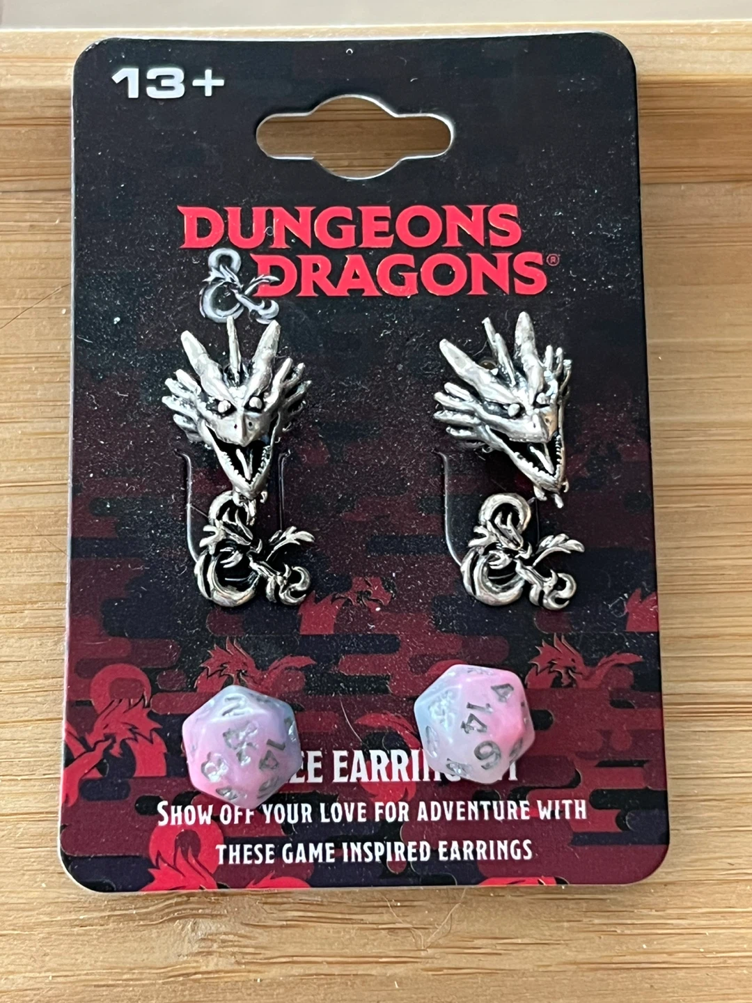 Dungeons & Dragons Dragon Head Earrings with Dice