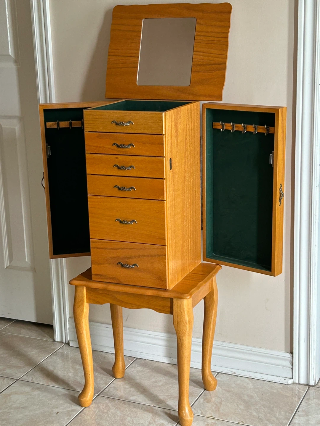 Wooden Jewellery Box with Mirror - photo 2