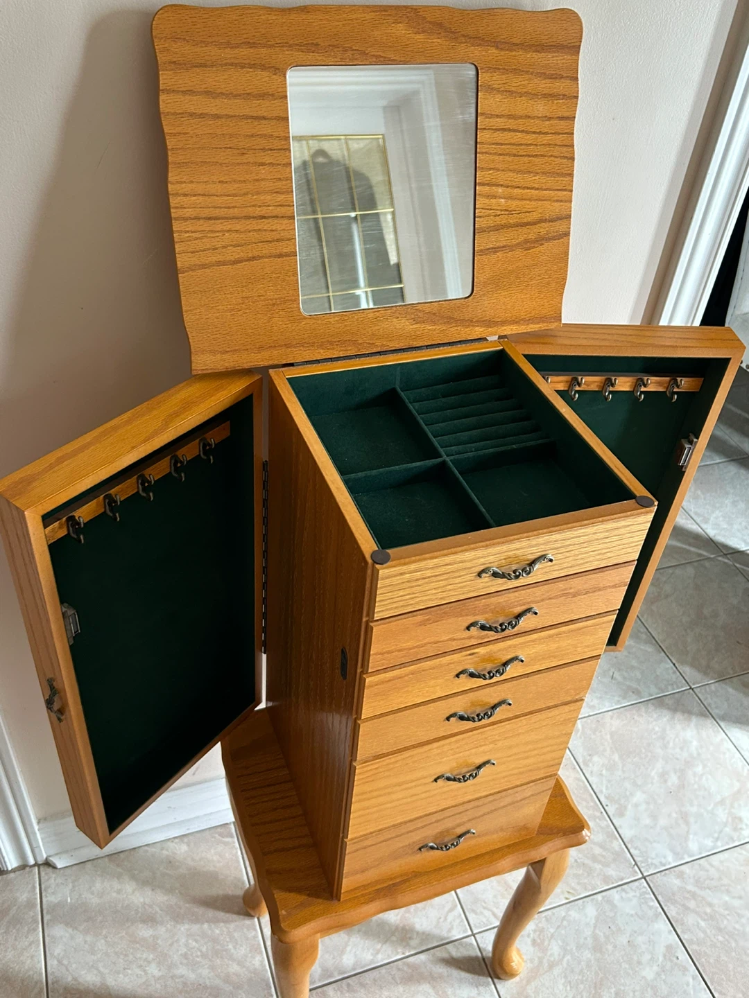 Wooden Jewellery Box with Mirror - photo 4