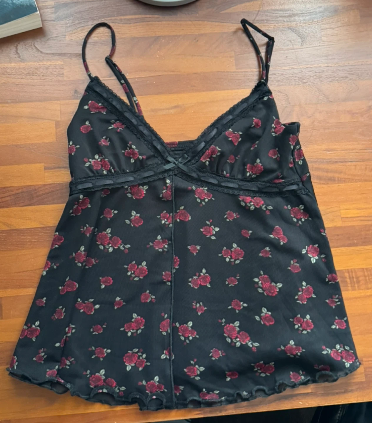 Black Garage Floral Cami Top