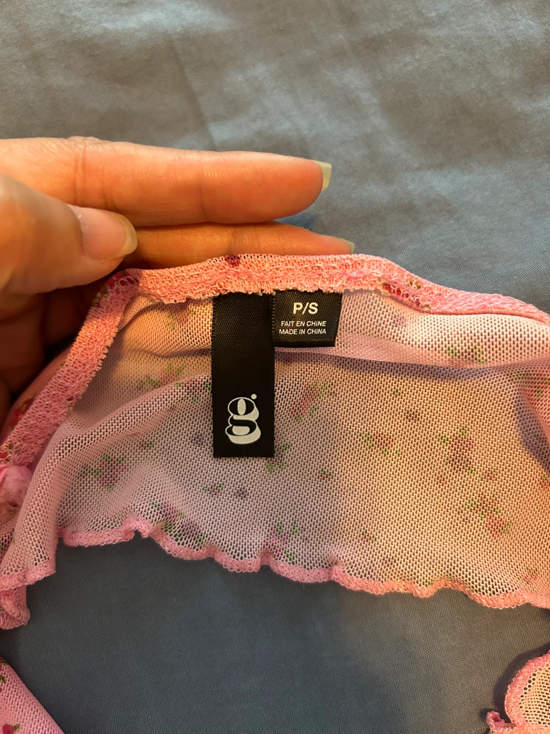 Pink Floral Mesh Crop Top - photo 3