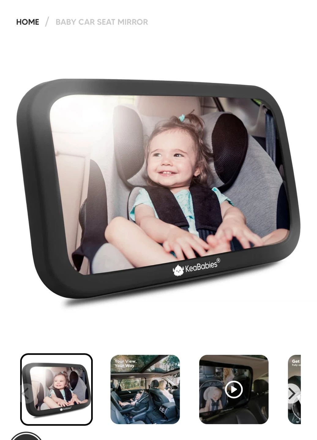 Rear facing carseat mirror