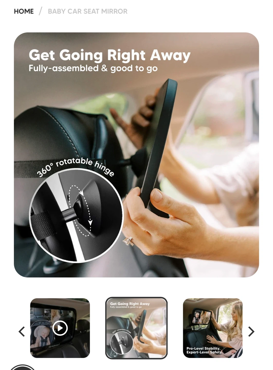 Rear facing carseat mirror - photo 2